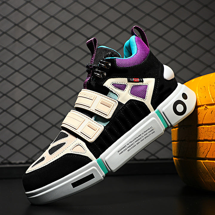 Herren High-Top Chunky-Sneaker mit Doppel-Klettverschluss, gepolstertem Knöchelkragen und markanter Blocksohle – Norré