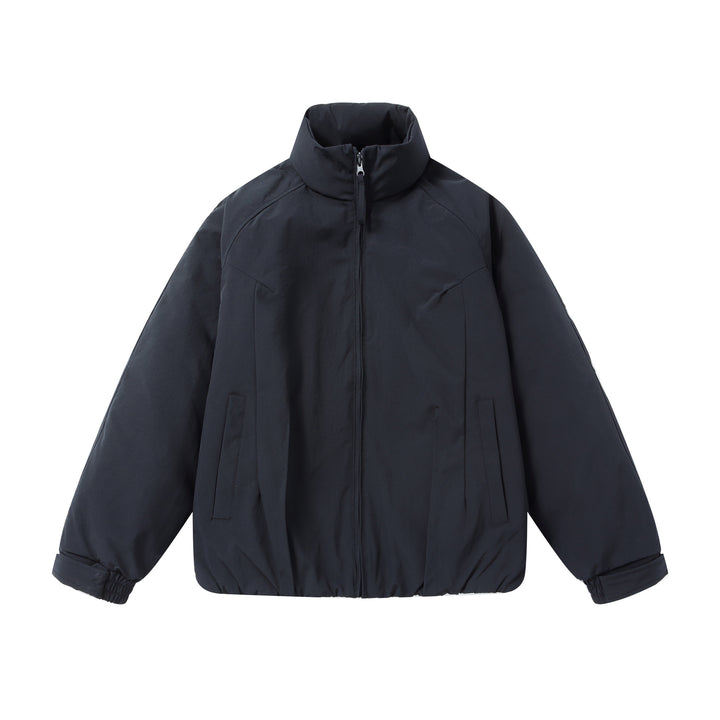 Herren Kurz‑Pufferjacke mit schützendem Stehkragen, verdecktem Reißverschluss und elastischem Saum Echoarchiv