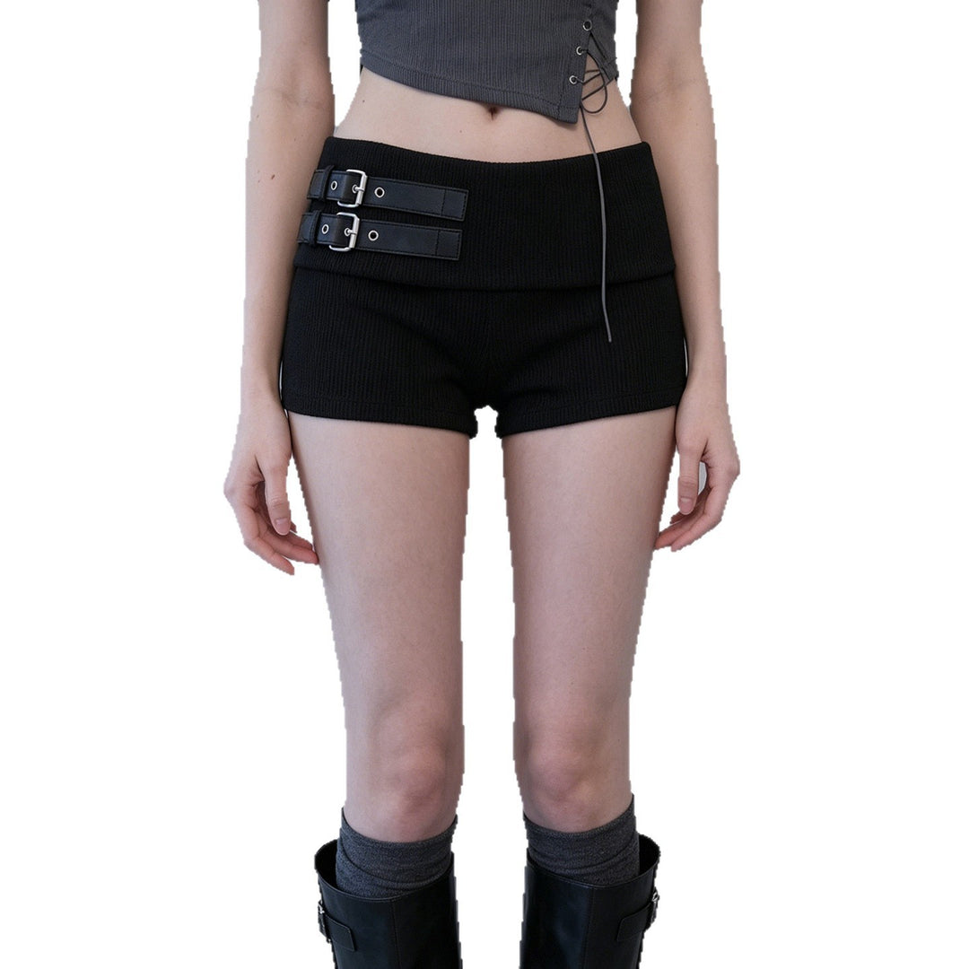 Damen Shorts mit breitem Bund und dekorativen Schnallen Echo Archiv