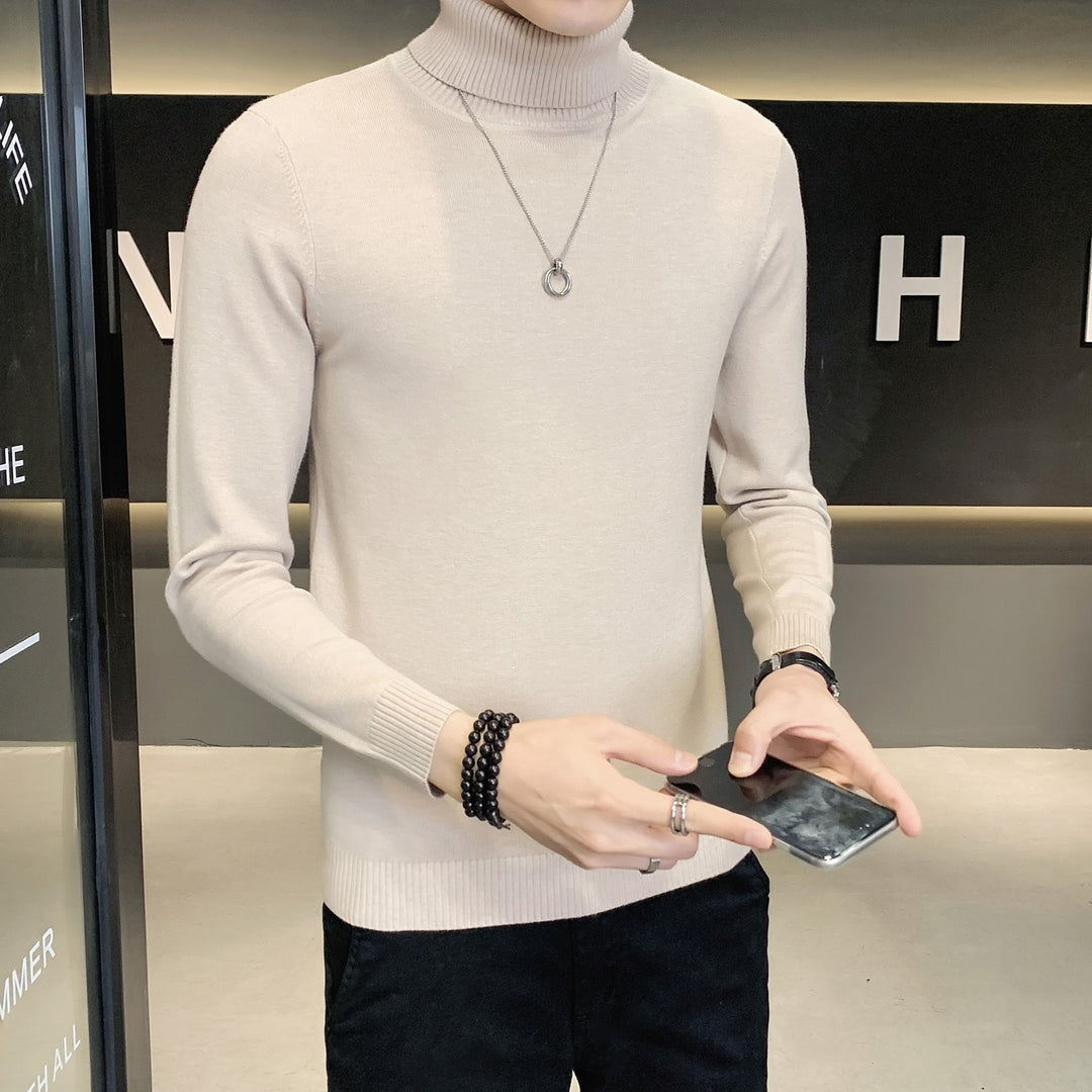 Herren Pullover mit hohem Kragen aus weicher Strickware Echoarchiv