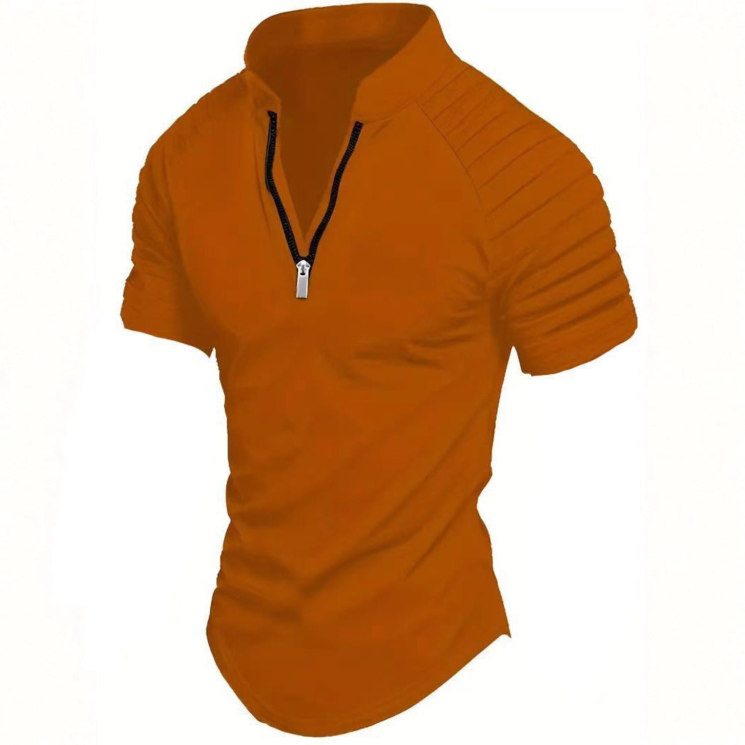 Herren Sportliches Kurzarm-Zip-Shirt Echoarchiv