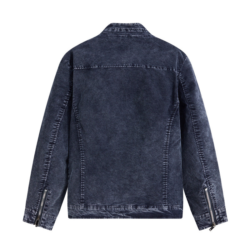 Herren Modische Jeansjacke mit praktischen Reißverschlusstaschen Echoarchiv