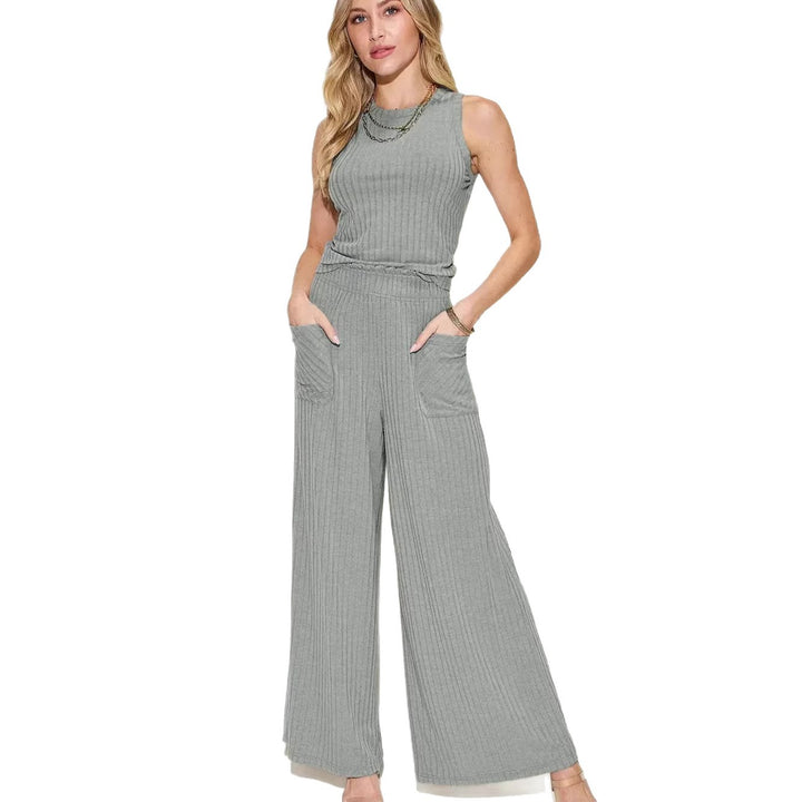 Damen lässiger Overall mit weitem Bein und praktischen Taschen Echo Archiv