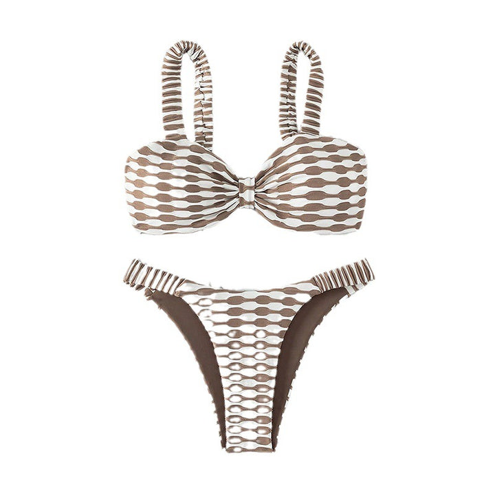 Damen Bandeau-Bikini mit einzigartigem Muster und verstellbaren Trägern Echo Archiv