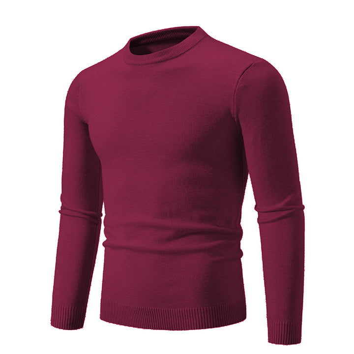 Herren Feiner Strickpullover mit Rundhalsausschnitt und Rippdetails Echoarchiv