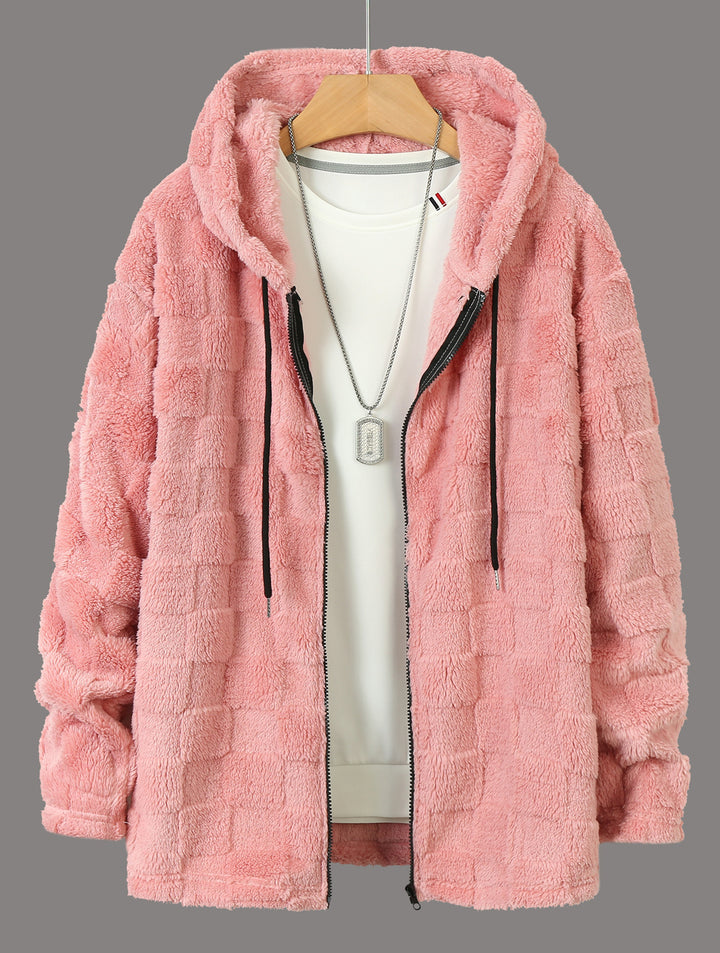 Herren Fleecejacke mit strukturiertem Design und praktischem Reißverschluss Echoarchiv