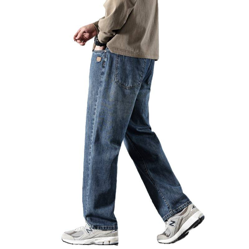 Herren Weite Straight‑Leg Denim-Jeans mit Vintage-Wash und lockerer Passform Echoarchiv