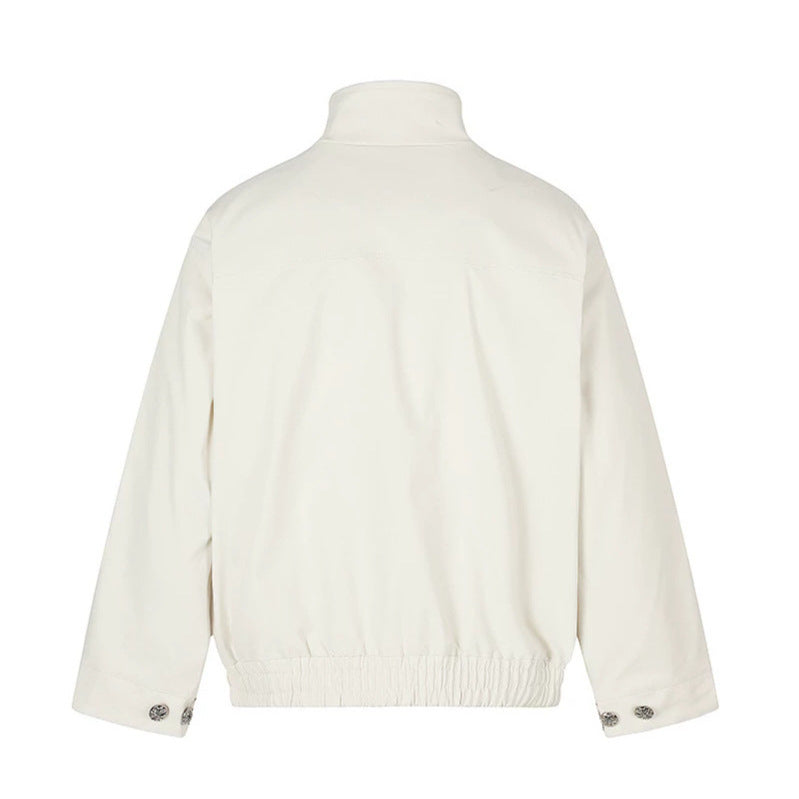 Damen Leichte Oversize-Fieldjacke mit Stehkragen, Druckknopfleiste und aufgesetzten Klappentaschen Echoarchiv