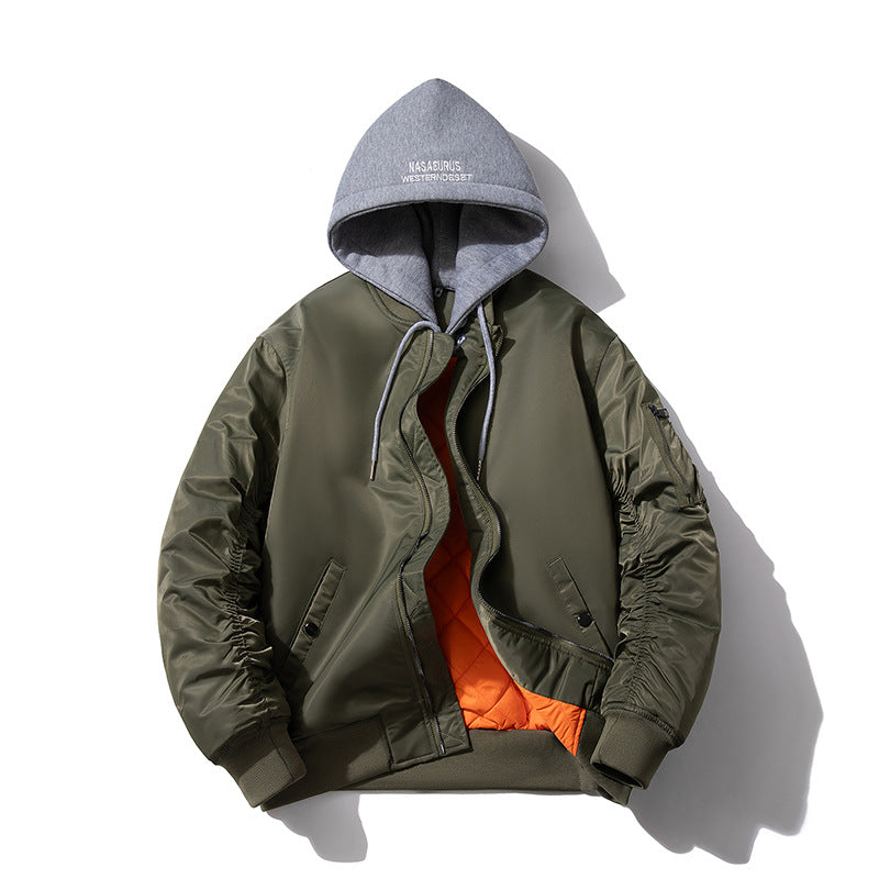 Herren Wattierte Bomberjacke mit Stehkragen, Kammerschnitt und Ärmeltasche Echo Archiv