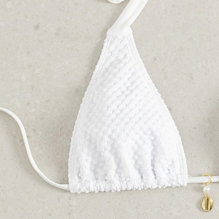 Damen Triangel-Bikini mit eleganten Schleifen und Muschelverzierungen Echo Archiv