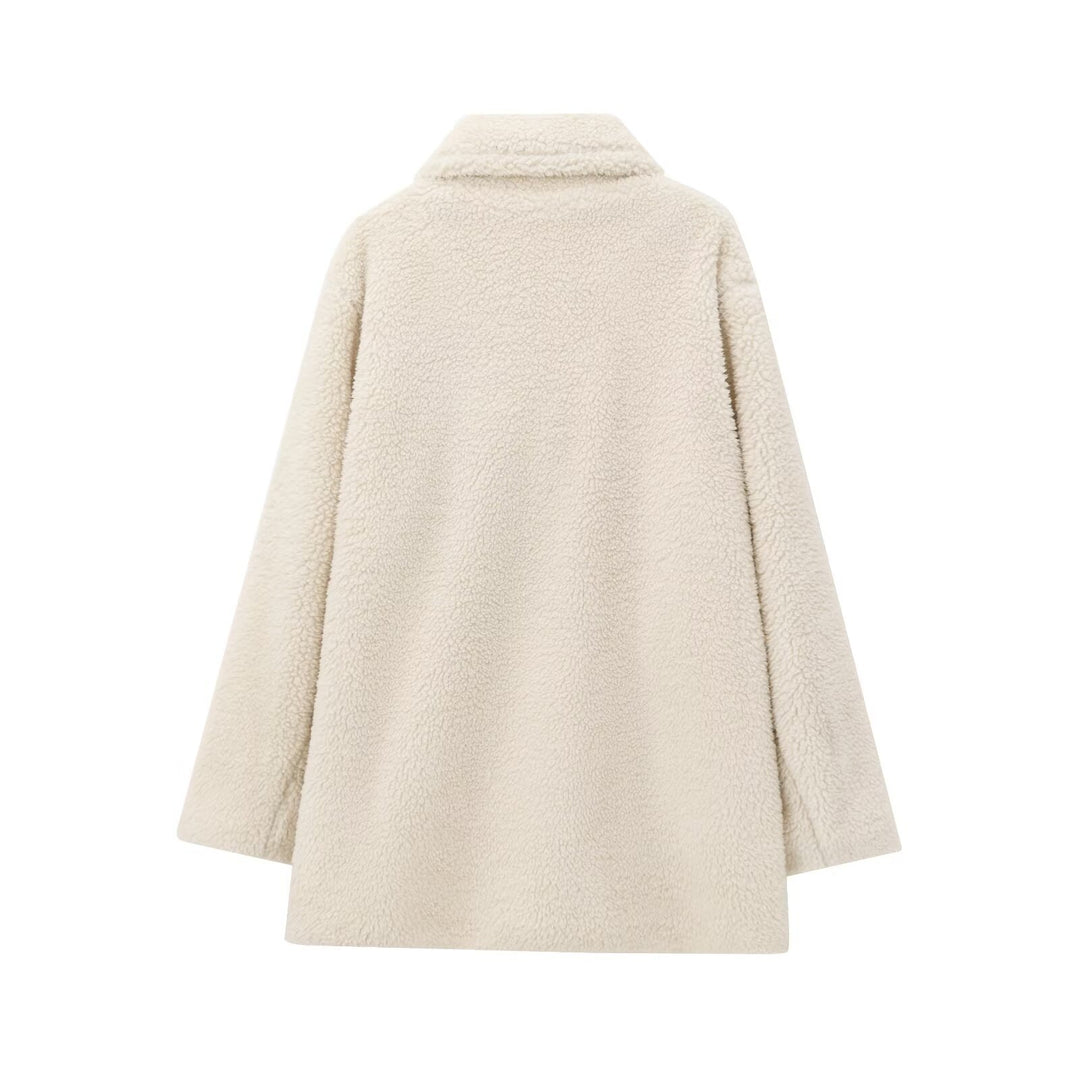 Damen Oversize Teddy‑Mantel aus Kunstfell mit Reverskragen und kastiger Silhouette Echo Archiv