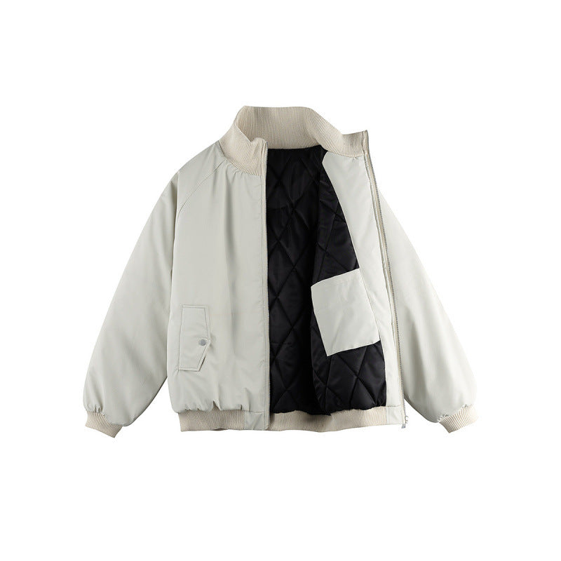 Unisex Boxy-Übergangs-Bomberjacke mit Stehkragen und Pattentaschen Echo Archiv