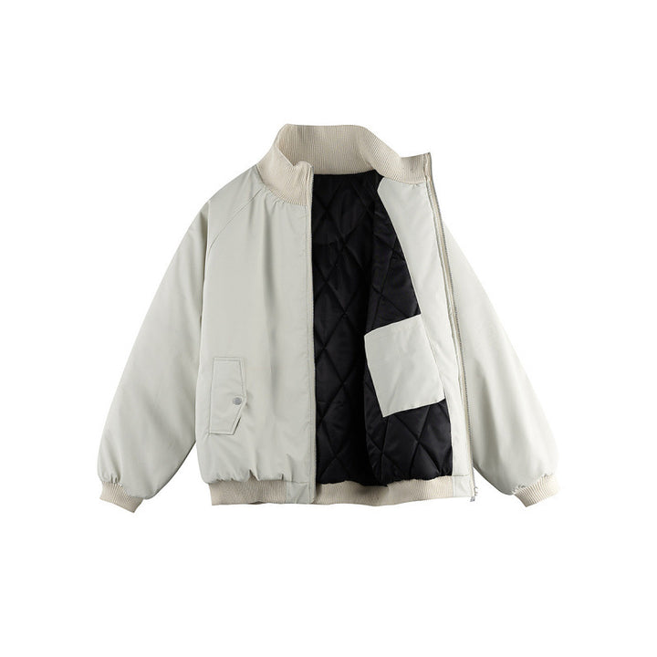 Unisex Boxy-Übergangs-Bomberjacke mit Stehkragen und Pattentaschen Echo Archiv
