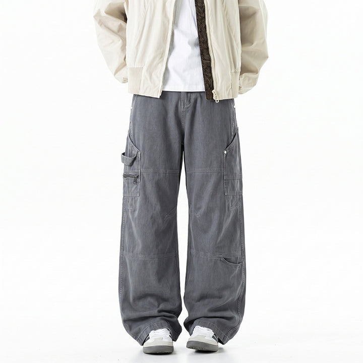 Damen Weite Utility-Cargo-Hose mit elastischem Bund, Multifunktionstaschen und Workwear-Details Echo Archiv