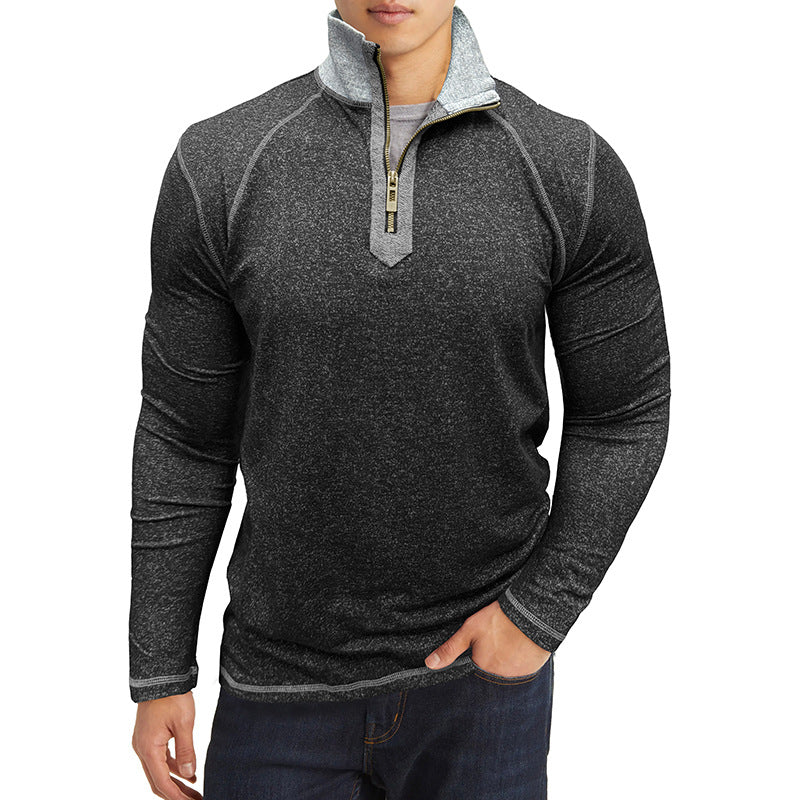 Herren Funktionspullover mit hohem Kragen und praktischer Zip-Detail Echoarchiv