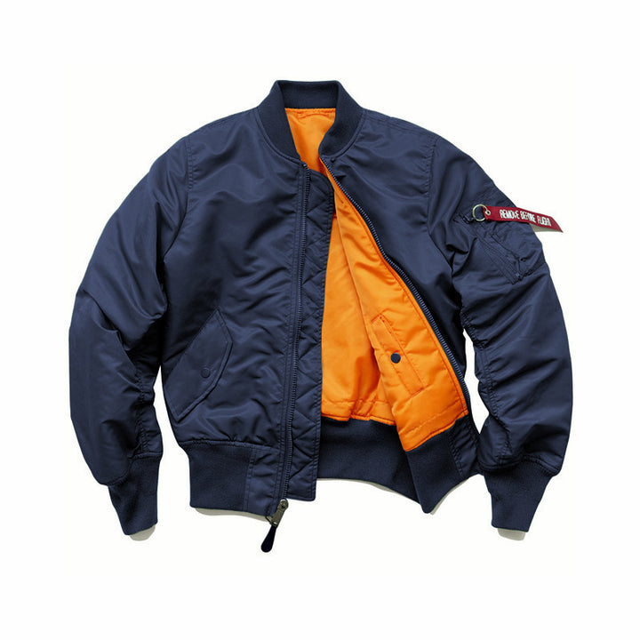 Herren Flight-Bomberjacke mit kontrastreichem Innenfutter, Utility-Ärmeltasche und gerippten Bündchen Echoarchiv