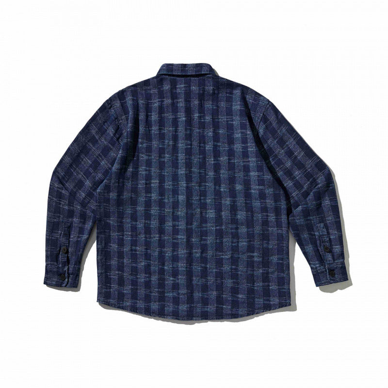 Unisex Kastenförmige Overshirt‑Hemdjacke aus leichter Baumwollmischung mit Karomuster und Brustpattentasche Echo Archiv