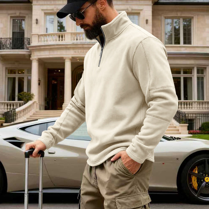Herren nan Halbzip-Fleecepullover mit Stehkragen, verstärkten Nähten und reiseoptimiertem Schnitt Echo Archiv