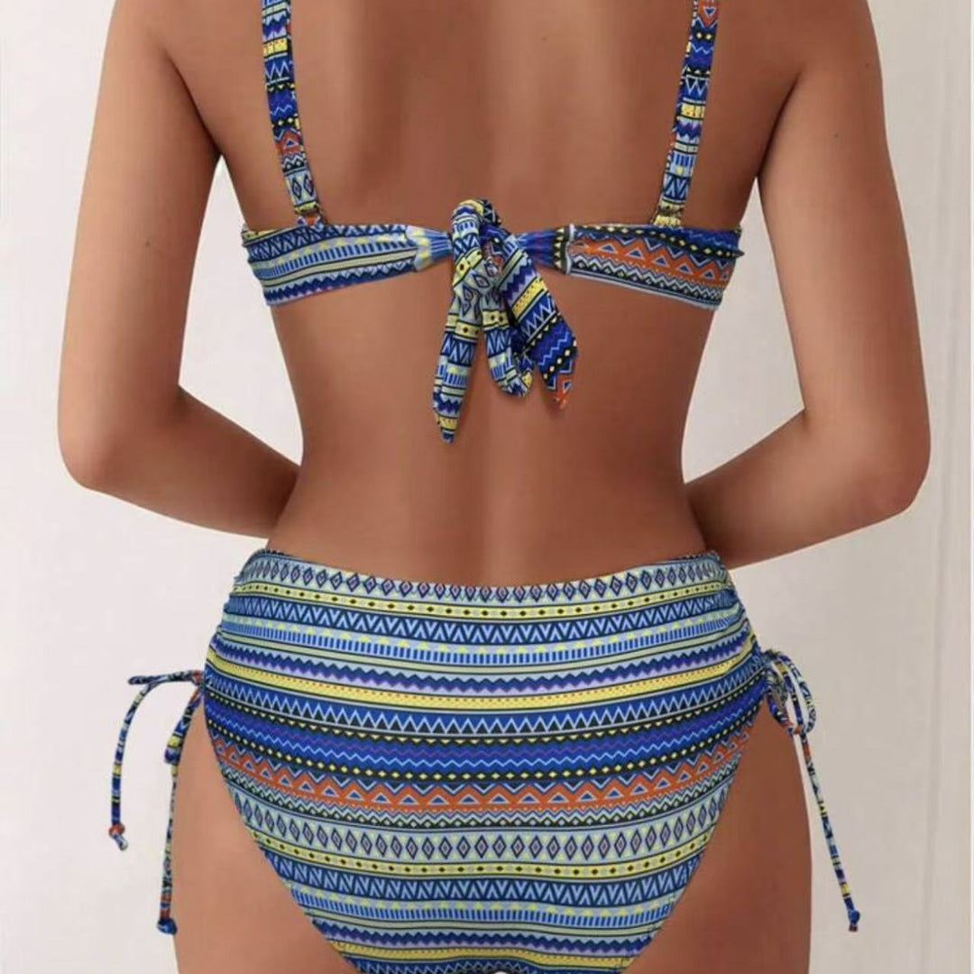Damen Bikini-Set mit modischem Wickel-Detail und anpassbarem Bund Echo Archiv
