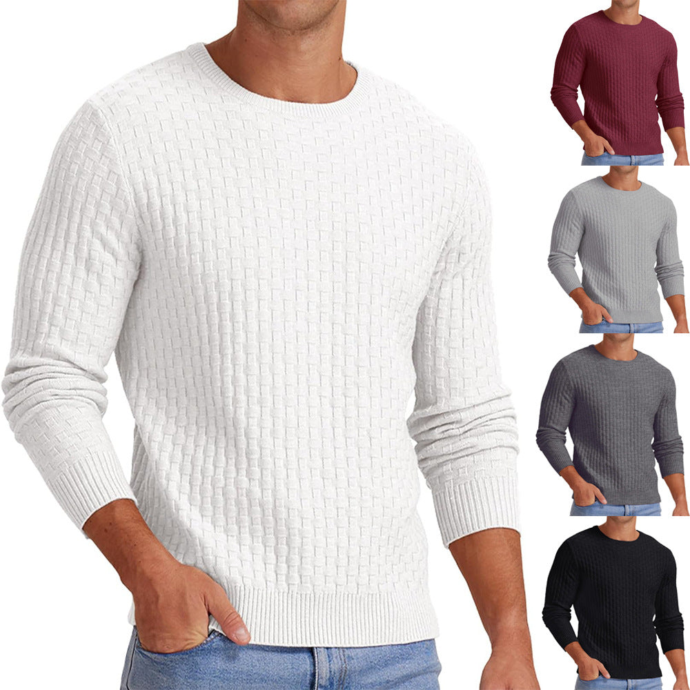Herren strukturiertes Sweatshirt mit Rundhalsausschnitt und langem Arm Echoarchiv