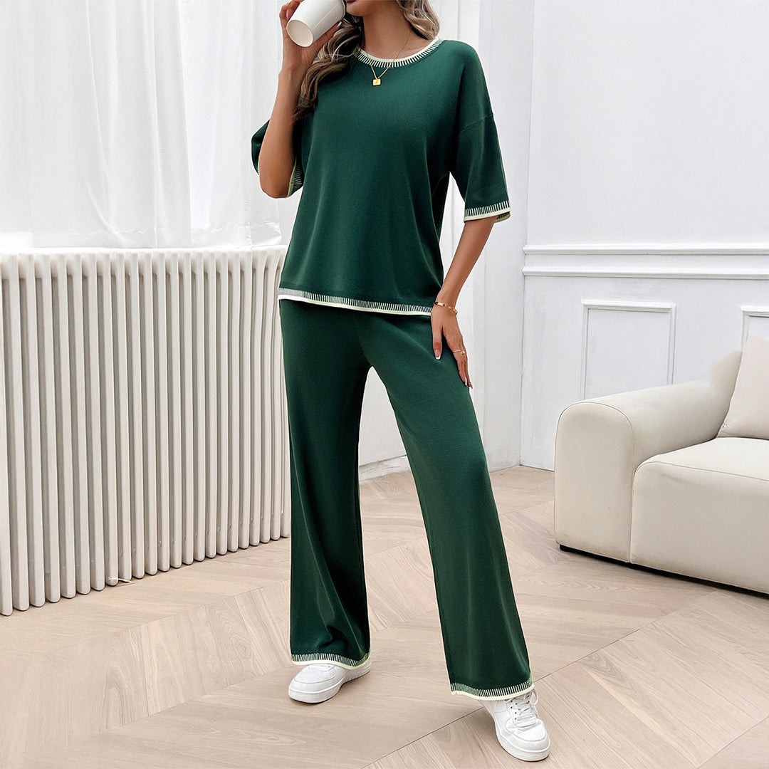 Damen Lässiges Set aus weitem Oberteil und weiten Hosen Echo Archiv