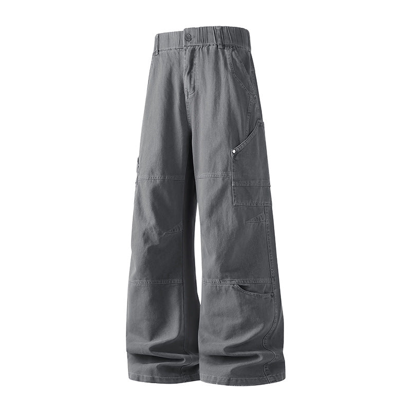 Damen Weite Utility-Cargo-Hose mit elastischem Bund, Multifunktionstaschen und Workwear-Details Echo Archiv