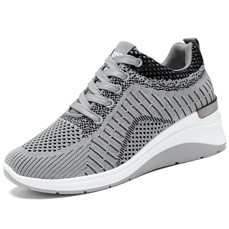 Damen nan gestrickter Keil-Sneaker mit atmungsaktivem Strick-Obermaterial, gepolstertem Komfortfußbett und rutschfester Profilsohle Echo Archiv