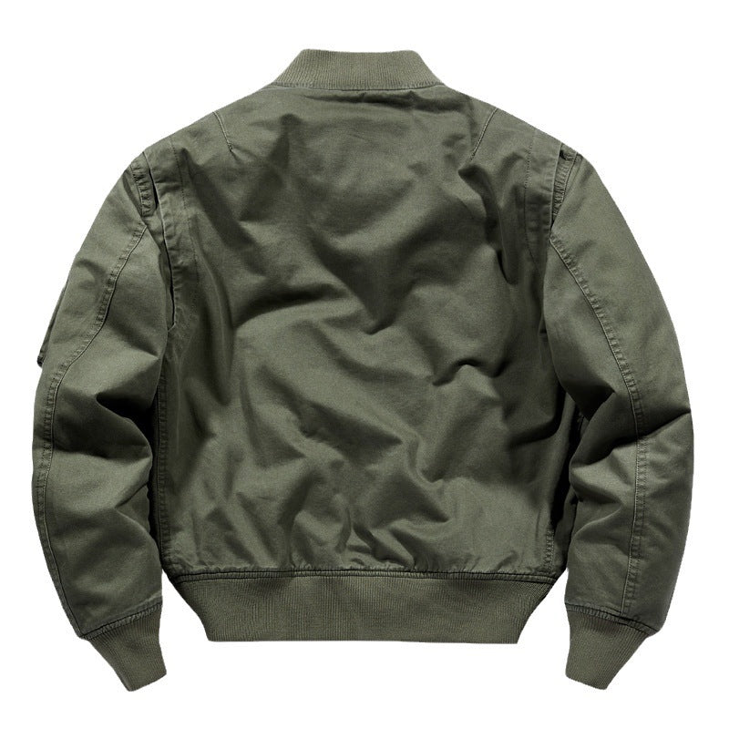 Herren Kurz geschnittene Canvas‑Bomberjacke im Utility‑Look mit schrägen Pattentaschen und Ärmel‑Organizer – Brevano