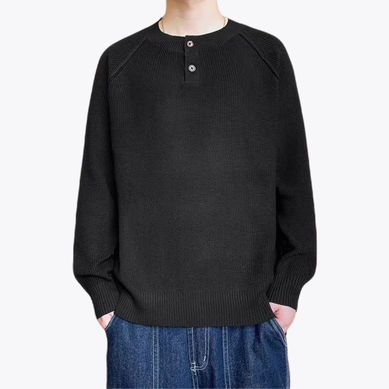 Herren Grobstrickpullover mit Knopfdetails Echo Archiv