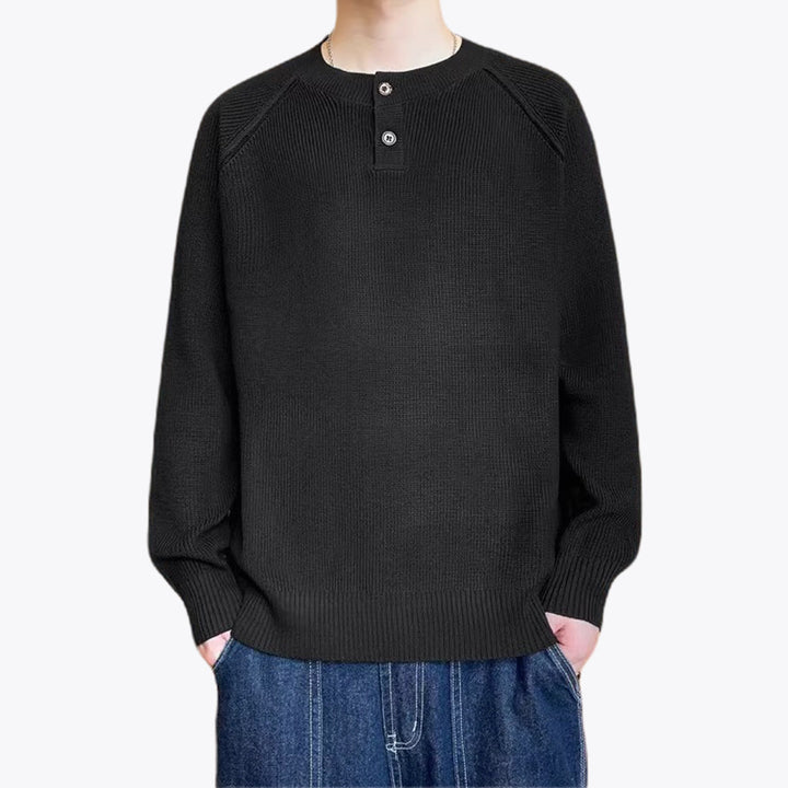 Herren Grobstrickpullover mit Knopfdetails Echo Archiv