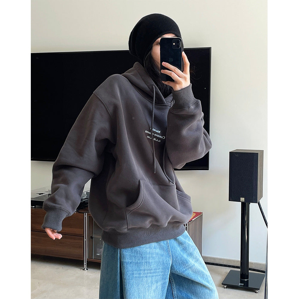 Damen Weicher Fleece‑Kapuzenpullover im Oversize‑Schnitt mit Kängurutasche Echoarchiv