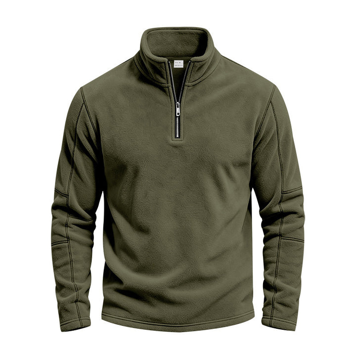 Herren Fleece-Pullover mit kurzem Reißverschluss und Stehkragen Echoarchiv