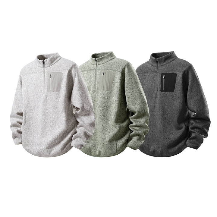 Herren Halbzip-Fleecepullover mit Brustreißverschlusstasche und Stehkragen Echo Archiv