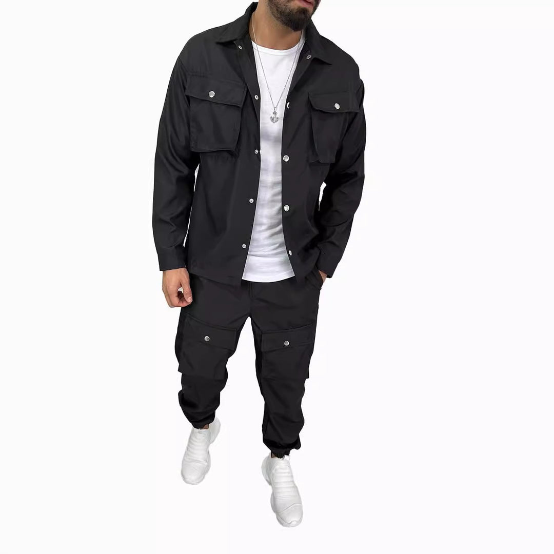 Herren Cargo-Hemd- und Hose-Set mit praktischen Taschen und modischem Schnitt Echoarchiv