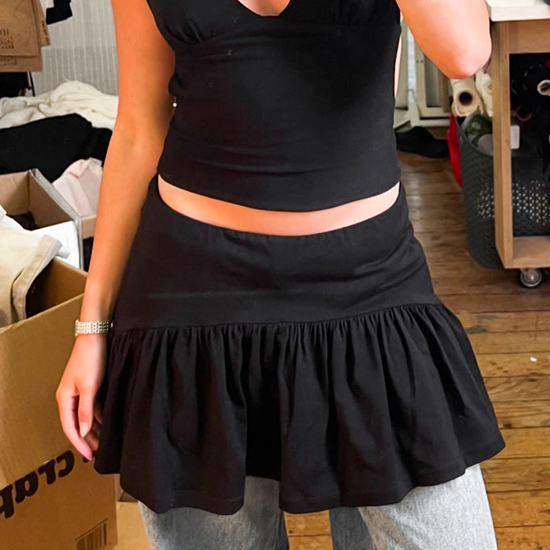 Damen Set aus Spaghetti-Top und Rüschensrock Echo Archiv