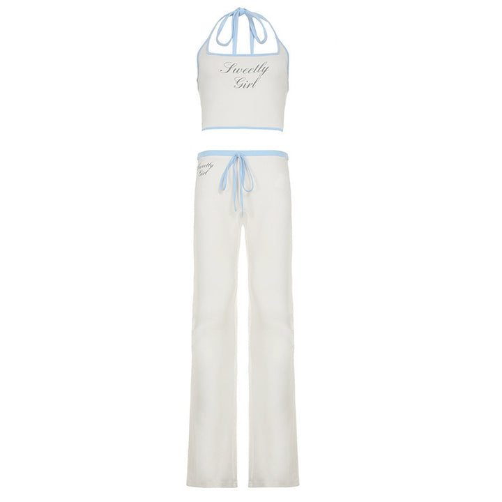 Damen sportliches Two-Piece Set mit verstellbarem Bindeband und bequemen Flared-Hosen Echo Archiv