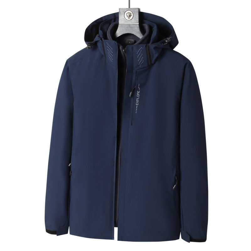 Herren Wind- und wasserabweisende Kapuzenjacke mit ergonomischem Schnitt und verdecktem Reißverschluss Echo Archiv