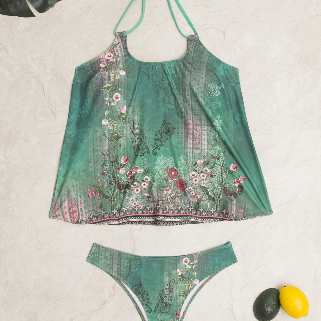 Damen Tankini-Set mit modischem Muster und lässigem Schnitt Echo Archiv
