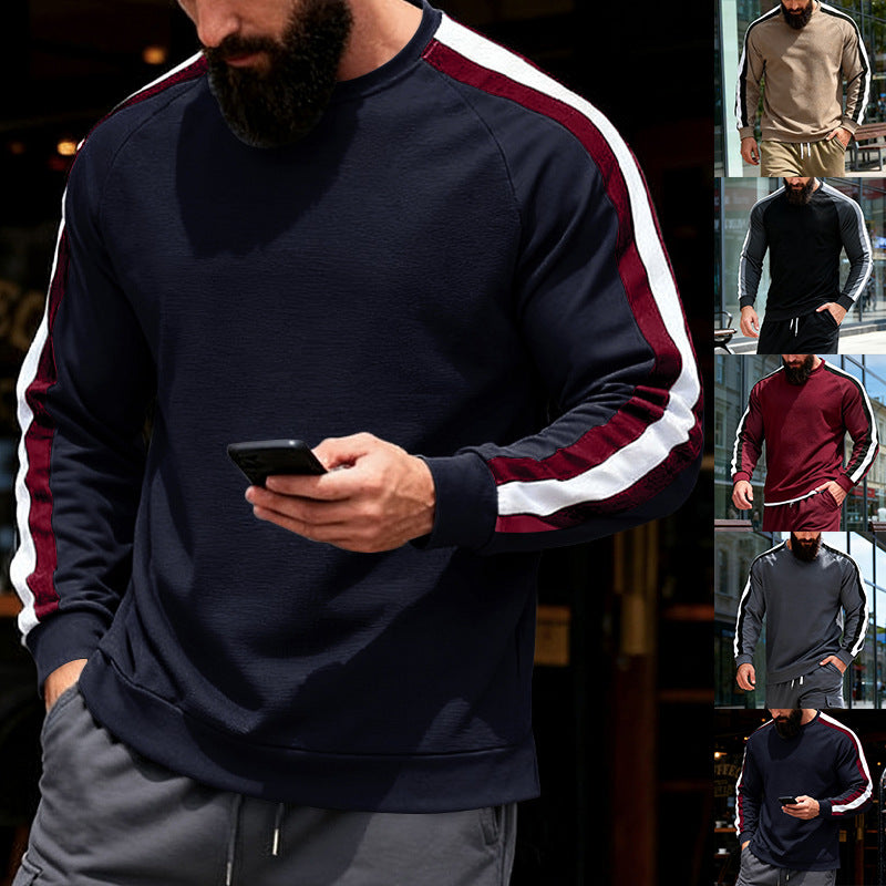 Herren sportlicher Sweatshirt mit Raglanärmeln und dekorativen Streifen Echoarchiv