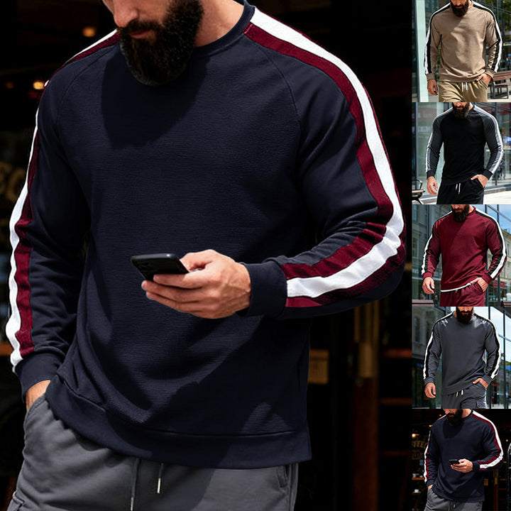 Herren sportlicher Sweatshirt mit Raglanärmeln und dekorativen Streifen Echoarchiv