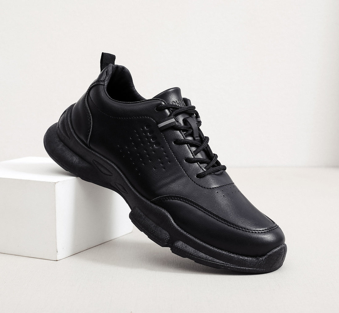 Herren Sportliche Leder Sneakers Echoarchiv
