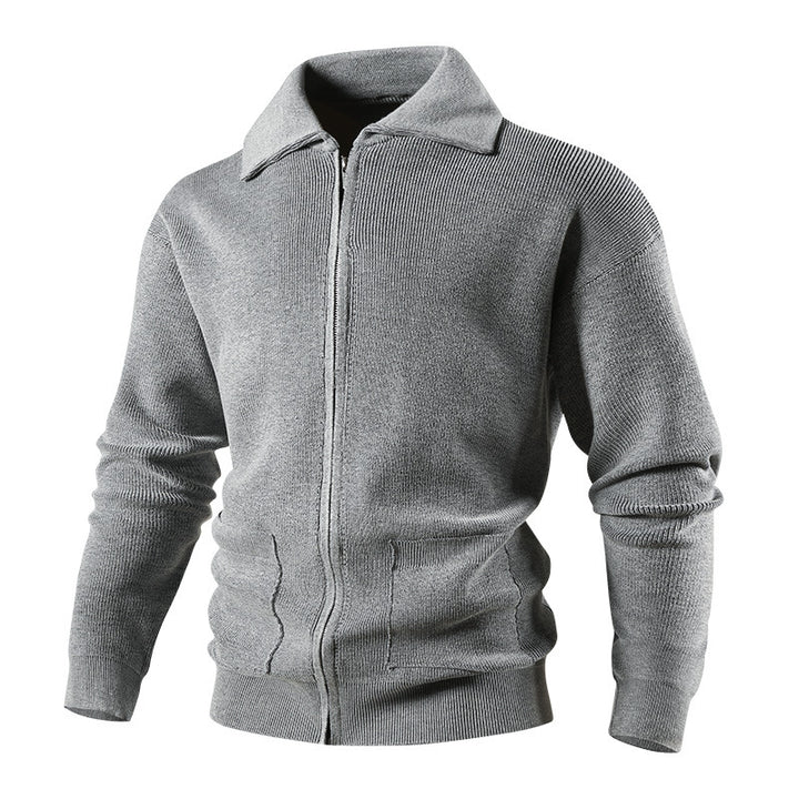 Herren Sportliche und bequeme Strickjacke mit hohen Kragen Echo Archiv