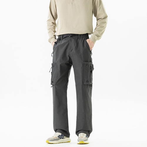 Herren Slim‑Tapered Cargo‑Hose mit Zipper‑Taschen, D‑Ring und Komfortbund Echo Archiv