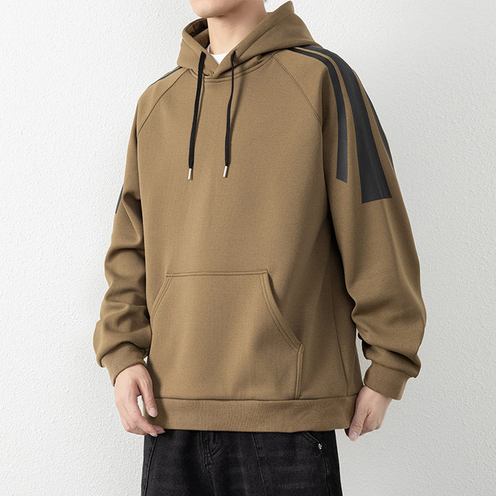 Herren Kapuzenpullover mit Raglanärmeln, Kängurutasche und Kontraststreifen Echo Archiv