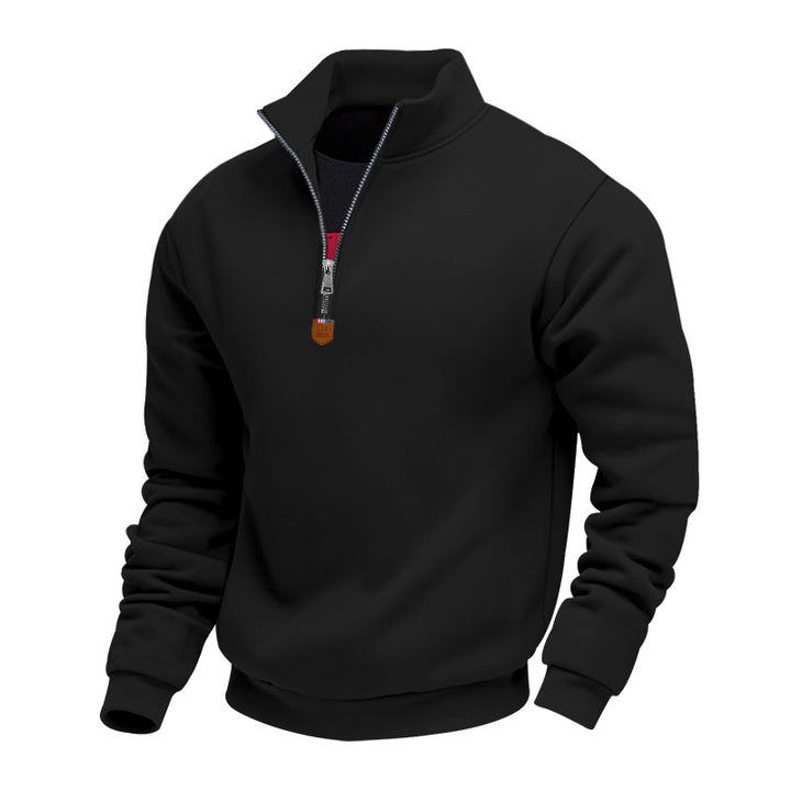 Herren Sportpullover mit modernem Stehkragen und Reißverschluss Echoarchiv