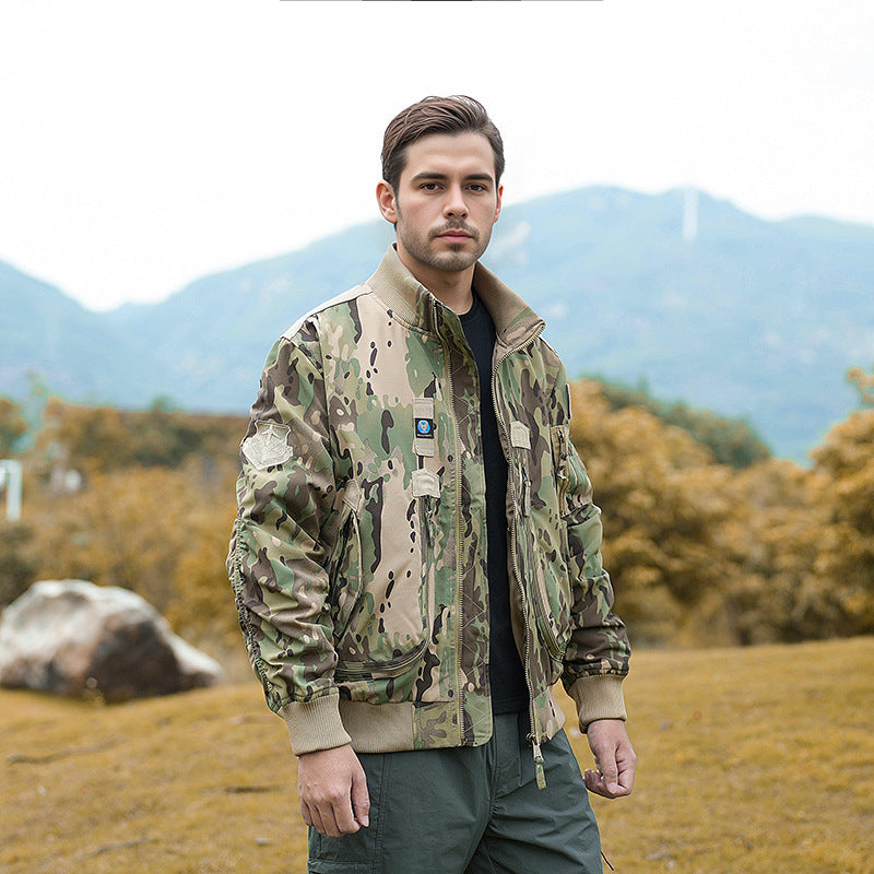 Herren nan robuste Bomberjacke mit winddichtem Nylon, utility-Taschen und elastischen Bündchen Echo Archiv