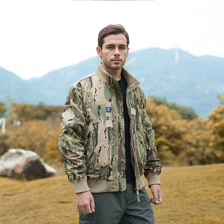 Herren nan robuste Bomberjacke mit winddichtem Nylon, utility-Taschen und elastischen Bündchen Echo Archiv