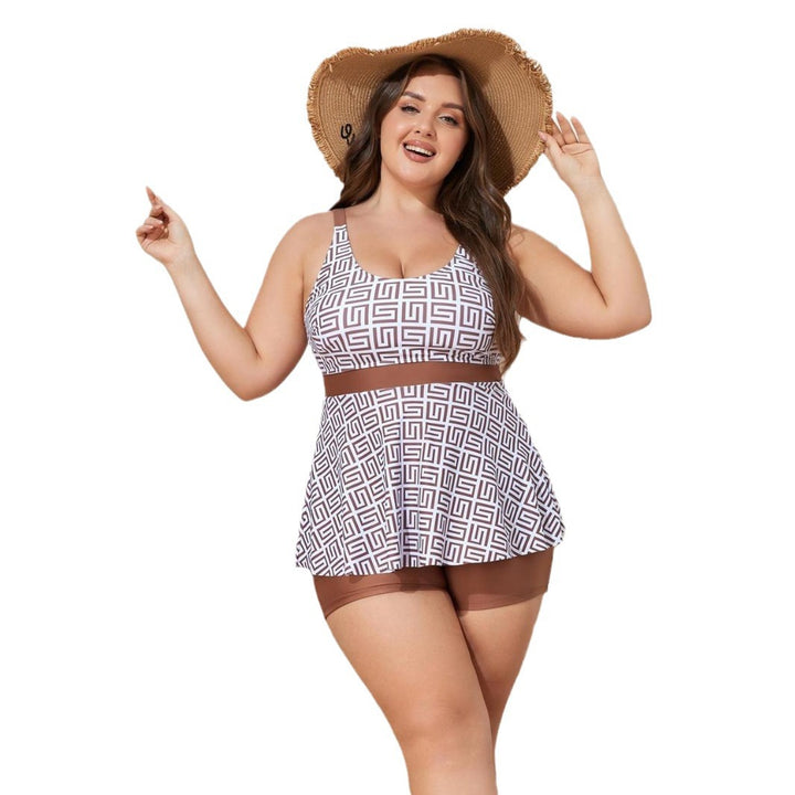 Damen Modischer Tankini mit skulpturalen Musteranwendungen Echo Archiv