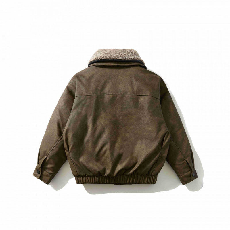 Herren Kurz geschnittene Pilotjacke mit Teddykragen, wattierter Innenlage und elastischem Saum Echo Archiv