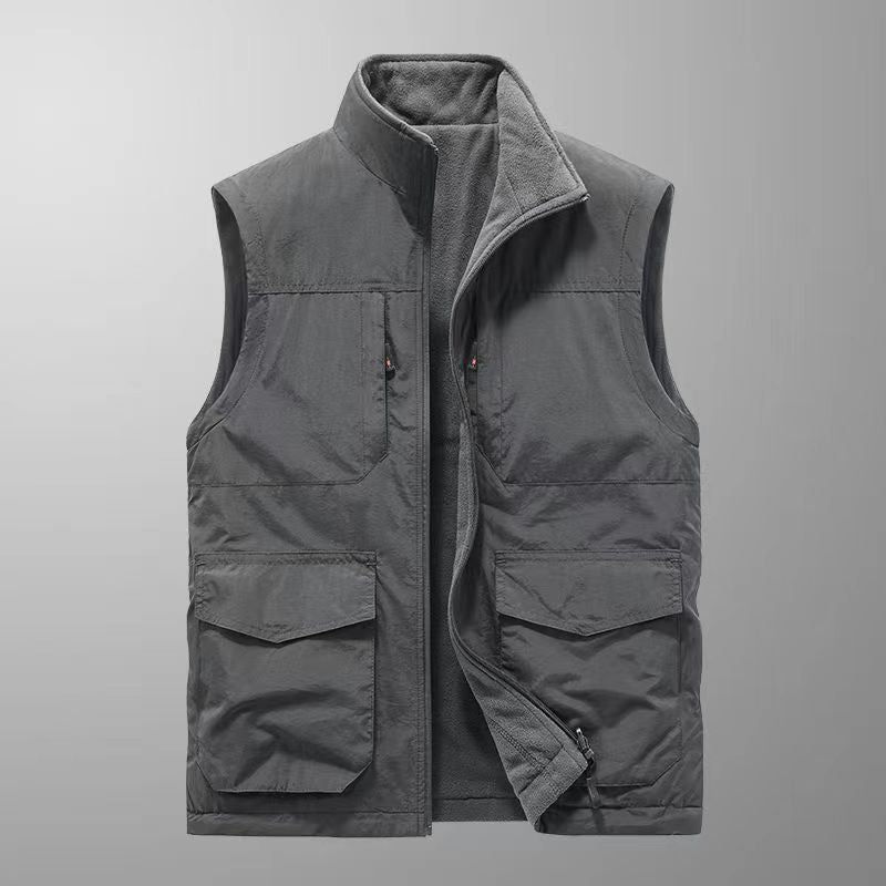 Herren Multifunktionale Field‑Utility‑Weste mit Mehrfachtaschen und Stehkragen – Taviero